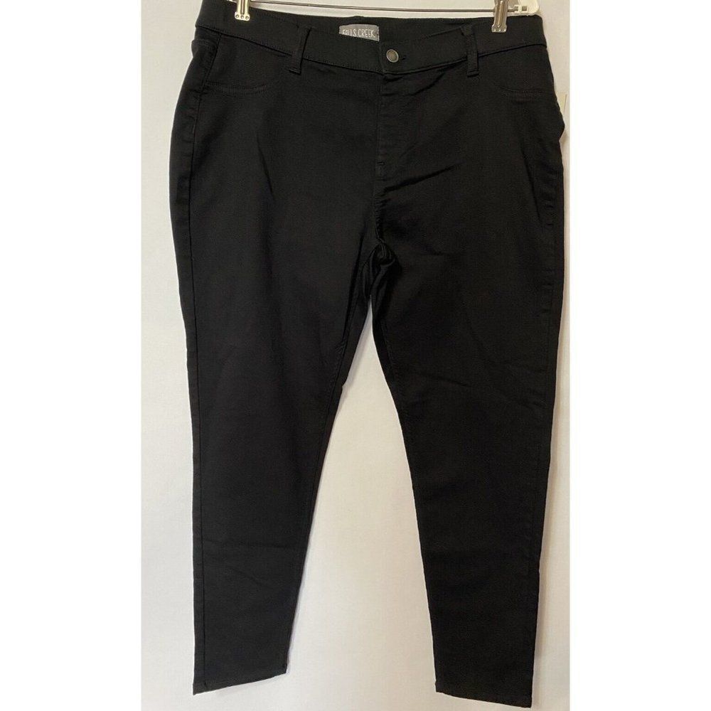 Falls Creek Women's Sz XL Black Stretch Mid Rise Skinny Jeans Stretch Ankle Pant